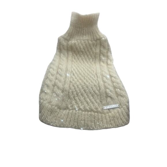 Cyeollo Pet Sweater Pullover Knit Turtleneck with Sequins Size Large - Picture 1 of 6